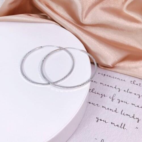 925 Sterling Silver Hoop Earrings Boutique Big Circle Diameter 5 CM Ethnic Fine Jewelry Woman Eardrop Luxury Decorations Dangler