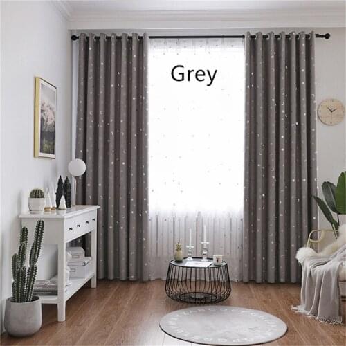 Star & Month Curtains for Living Room 1 Pc Pretty Window Door Decor Polyester Cortinas Kids Bedroom Kitchen Cafe 2369#1