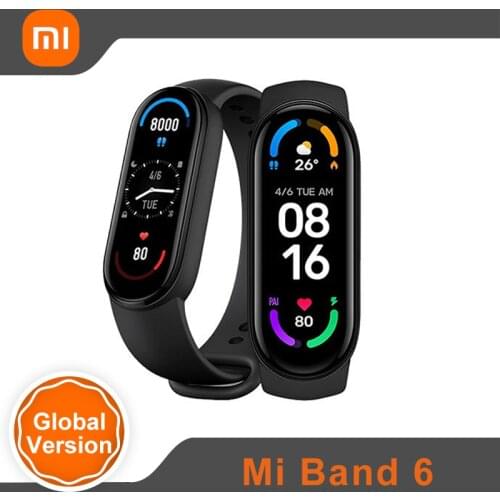 Xiaomi Mi Band 6 Smart Bracelet 1.56" AMOLED Display Smartband 6 Heart Rate Fitness Traker Global Version Xiaomi Bracelet Mi
