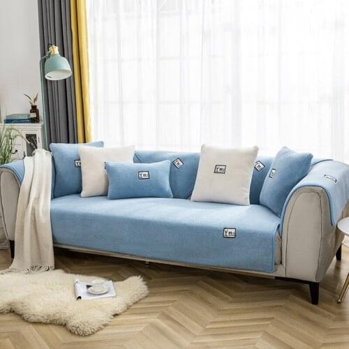 Modern Fashion Lambswool Warm Thicken Sofa Cover Solid Color White Yellow Plush Sofa Towel Bay Window Mat Coush Covers