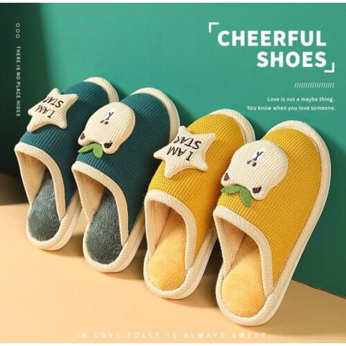 Winter Kids Slippers Toddler Boys Girls Cartoon Indoor Slippers Toddler Slides Baby Indoor Shoes Warm House Children Slippers