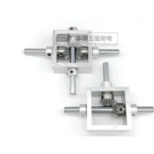 90 Degree Right-angle Transmission, Bevel Gear Angler, One Input and Two Output Positive and Negative Conversion to Gear Box 1:1