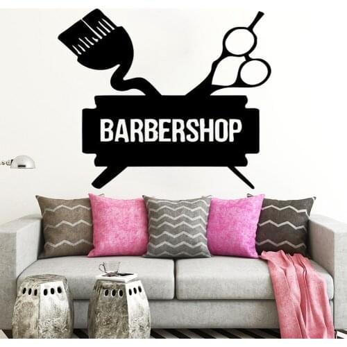 Hair Salon Wall Window Decal Sticker Hair Stylist decoration Hair Tools Scissors Barber Shop Beauty Salon decor Decals HQ475