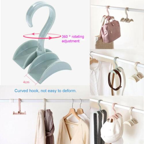 Any Angle Rotation Closet Organizer Rod Hanger Handbag Storage Purse Hanging Rack Holder Hook Bag Clothing Hanger