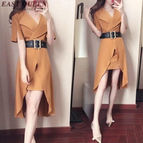 Women summer dress 2018 new arrival turn-down collar women business casual clothing elegant summerdress NN0704 HQ