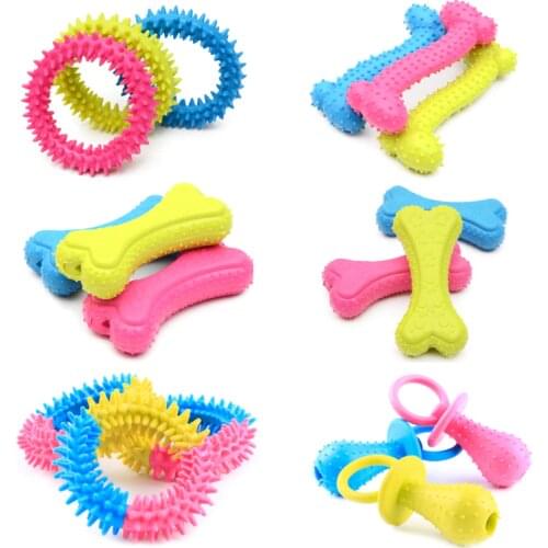 1pc Cute Pet Dog Toys Rubber Bite Resistant Teeth Cleaning Chew Training Toy For Small Dog Puppy Pet Supplies