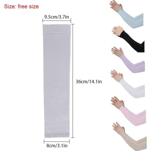 1Pair Unisex Arm Sleeve Cycling Sun UV Protection Sleeve Ice Silk Sports Hand Cover Cooling Warmer Running Fishing Arm Protector