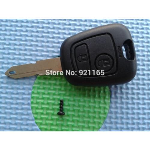 1Pc 2 Buttons Replacement Remote Key Case Shell Entry Fob Blank Uncut Blade NE73 For Peugeot 106 206 306 406 No Logo Auto Parts