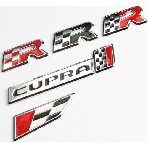 1 Pcs 3D Metal Sticker Racing Flag R logo Emblem Badge Decal Car Styling for Leon Cupra ALTEA IBIZA TOLEDO car Accessories