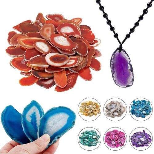 1PC Natural Slice Stone Necklace Pendant Jewelry Making Accessories Women Home DIY Gift Wholesale Decoration