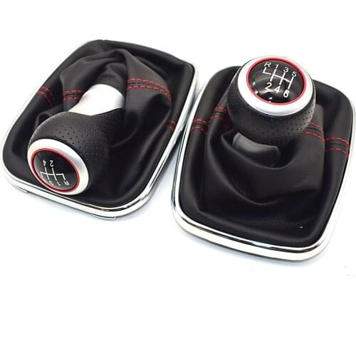 12mm 5/6 Speed Gear Shift Knob Lever Shifter Gaitor Boot PU Leather For Volkswagen VW 1999-2004 Golf 4 IV MK4 GTI R32 Jetta Bora