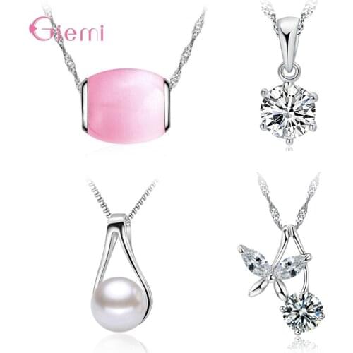 New Arrival 925 Sterling Silver Fashion Best Friend Crystal Chain Necklace For Women Girls Fashion Jewelry Wholesale