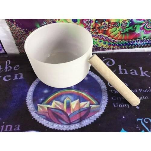 4th octave 8" frosted crystal singing bowl perfect "F" note heart chakra in 432HZ for sound healing
