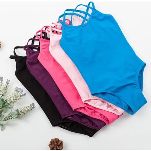 5 Colors Cotton Camisole Ballet Leotards for Girls Ballet Dance Dancewear Gymnastics Leotard Strap Dress for 100-155cm