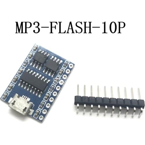 5pcs X MP3-FLASH-10P YX6100-16S MP3 module SPI drive letter module Serial port control MP3-FLASH-10P FN-S10P Free Shipping