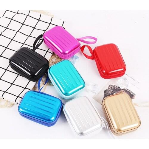 8pc/lot luggage model square tin iron box / mini pouch / key purse / metal case/steel box/coin storage bag/headset gift bag