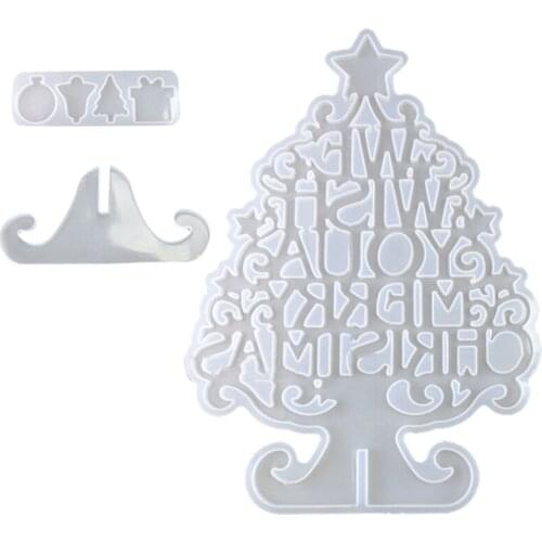 ABSF Christmas Tree Silicone Mold Handmade Decoration Resin Craft Xmas Trees DIY Jewelry Accessories Embellishment