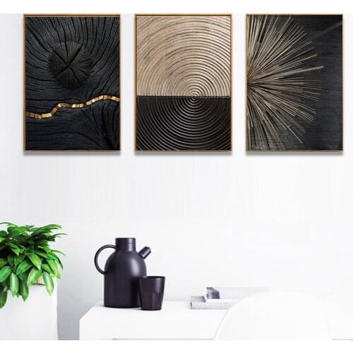 Abstract Black Gold Landscape Pictures Home Decor Nordic Canvas Painting Wall Art Modern Posters and Prints for Living Room