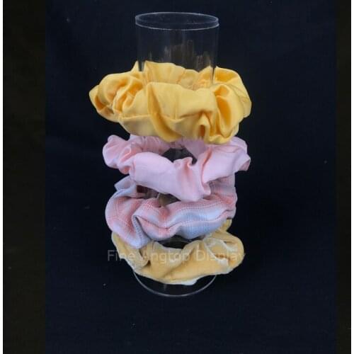 Acrylic Scrunchie Holder Stand For Girls Women Clear Scrunchy Tower Hair Tie Accessories Organizer Jewelry Bracelet Display 5cmD