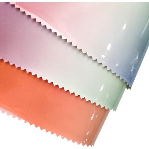135x30cm Shiny Glossy Gradient Color PU Faux Synthetic Leather Fabric Roll/Sheet for Making Shoe/Bag/Craft/Earring/Hairbow
