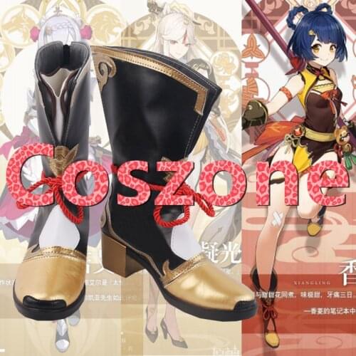 Genshin Impact Xiangling Cosplay Shoes Boots Halloween Carnival Cosplay Costume Accessories