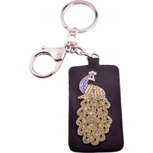 Feng Shui Peacock key Chain Pavo Guppy Peafowl Metal Fashion Gift W1029