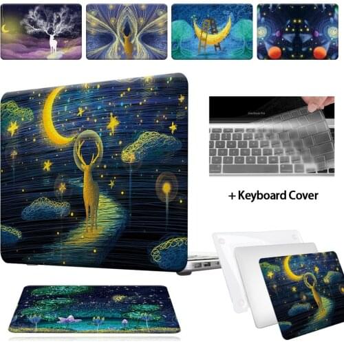 For Apple MacBook Air Pro Retina 11 12 13 15/Air 13 (A 1932) (2179) print Painting Laptop Shell cover case + keyboard skin