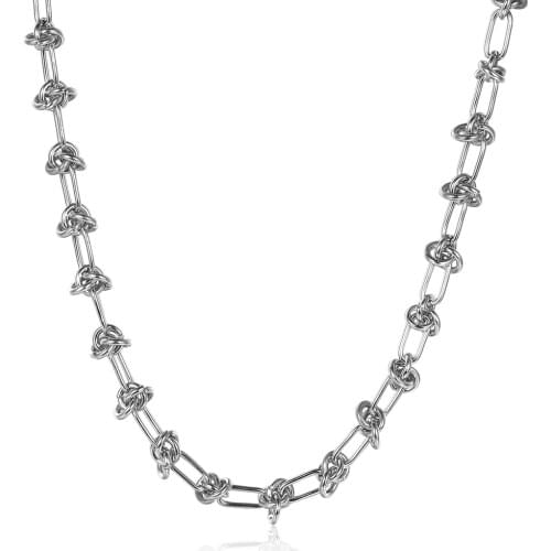 Fashion 7mm Stainless Steel Knot Chokers Necklaces For Women Girls Jewelry Gifts 14inch 16inch Wholesale Dropshipping DDN284