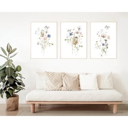 Flowers Posters Nordic Canvas Painting Modern Style Beautiful Home Decor Minimalism Print Wall Picture For Living Room No Frame