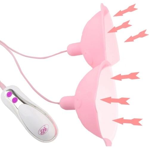 Tongue Lick Nipple Suction Cups Vibrator Nipple Sucker Vibrator Electric Breast Pump Breast Enlarge Massager Sex Toy for Woman