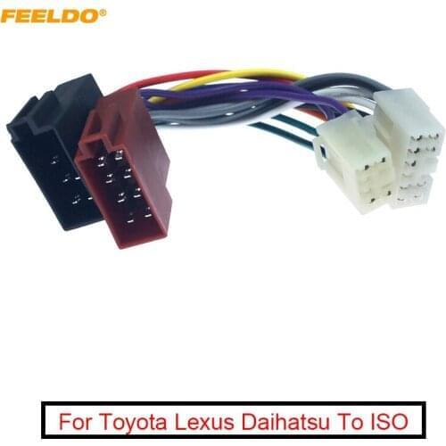 FEELDO Car Stereo Conversion Plug Wiring Harness Adapter For Toyota Lexus Daihatsu To ISO CD Radio Original Head Units Cable