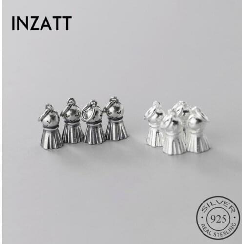 INZATT Real 925 Sterling Thai silver Geometric Star Triangle Animal Charms Wholesale Jewelry Handmade Of DIY Punk Accessories