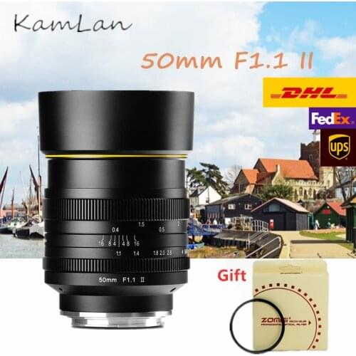 Kamlan 50mm f1.1II Large Aperture Manual Focus APS-C Mirrorless lens for CanonM Sony E Fuji X M43 Mount camera
