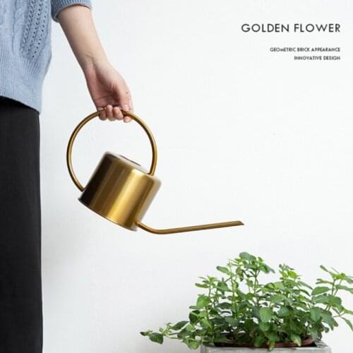 4XFA Long Tips Watering Can 1300ml Portable Gardening Watering Bottle Stainless Steel Long Spout Watering Pot for House Outdoor