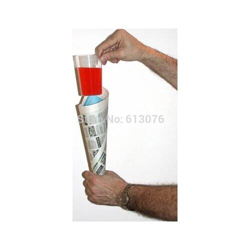 Comedy Glass in Paper Cone - magic tricks, comedy magic, stage magic,magic accessories mentalism