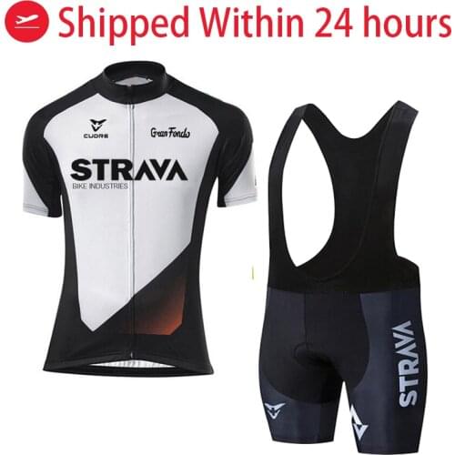 2021 Team strava Summer Mens Cycling Jersey Set Short Sleeve Sport MTB Bicycle Bike Road Riding Set Clothing Bib Shorts