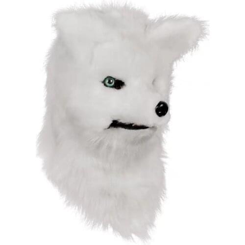 Cosmask Movable Mouth Fox Head Mask Artificial Fur for Halloween Costumes Party