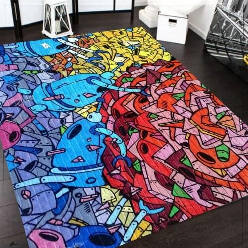 Graffiti Carpet , Patterned Non Slip Floor Carpet Modern Carpet, 3d Print Carpet, Teens Rug, design Rug