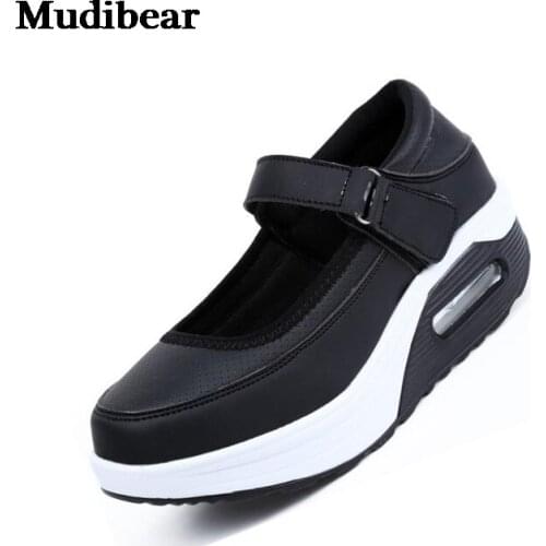 Mudibear white color round toe female sneakers mesh shoes women breathable casual shallow mouth thickening Non-slip shoes