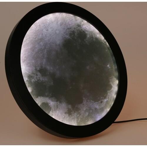 20-25cm Moon Round Mirror LED Decorative Wall Mirrors USB For Bedroom Makeup Make-Up Shower Bathroom Decorg Gift With Night Lamp
