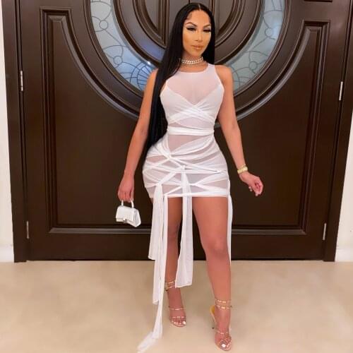 Summer Dresses Women Bandage Bodycon Dress Plus Size Clothing for Women O-Neck Knee-Length Sexy Dresses for Women Dropshipping