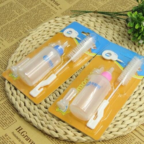 Pet Mini Baby Bottle 60ML Bichon Small Dog Baby Bottle with Cleaning Kit and Four Pacifiers Dog Water Bottle Dog Feeder