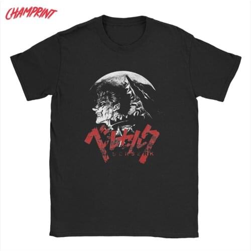 Mens T-Shirt Berserk Guts Vintage 100% Cotton Tee Shirt Manga Swordsman Gatsu Sacrifice Zodd T Shirt Anime Clothing Printing