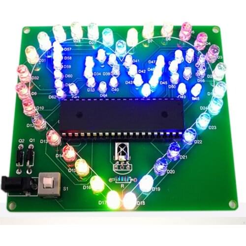 Colorful Heart-Shaped Lamp Kit Remote Control Water Lamp LED Lamp Love Lamp Electronic DIY Production Creative Gift