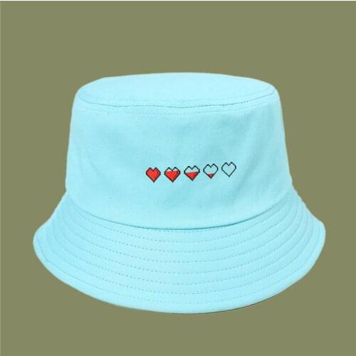 LDSLYJR 2021 cotton Love print Bucket Hat Fisherman Hat outdoor travel hat Sun Cap Hats for Men and Women 89