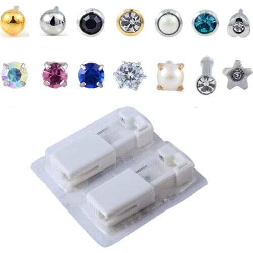 1Unit Disposable Sterile Ear Piercing Gun Unit Cartilage Tragus Helix Piercing Gun Tool Kit Steel Stud Earring Tool
