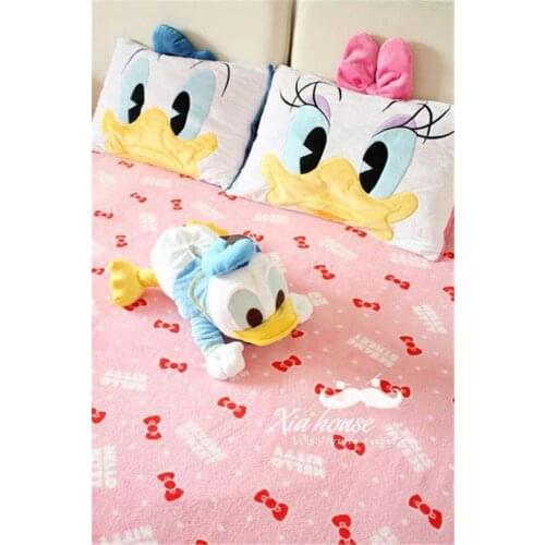 Cute Duck Pillow Case Soft pink Couple Lovers Gift Pillow Throw Pillowcases Home Bedroom Two Pair Pillows Bedding Set children