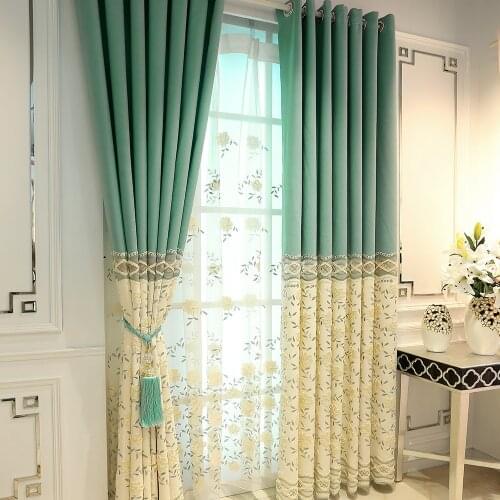 Modern Nordic Curtains for Living Room and For Bedroom Window Tulle Embroidered Curtain