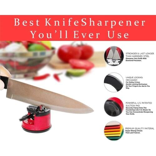 Tungsten Steel Knife Sharpener Kitchen Tool with Suction Cup Knife Sharpener Safe Kitchen Knife Sharpener