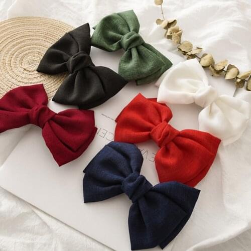 Fashion Ribbon Hairgrips Big Large Bow Hairpin For Women Girls Ladies Hair Clip Cute Barrette Hair Accessories